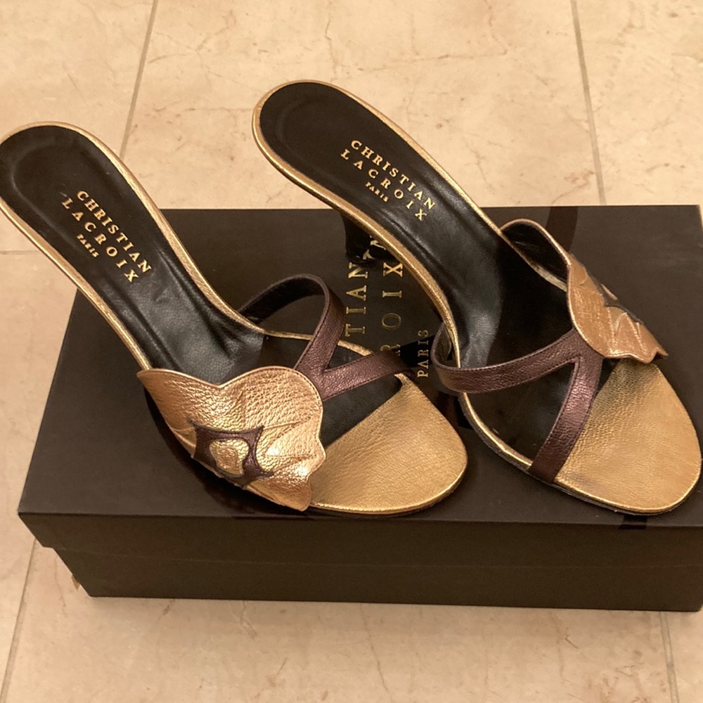 Christian Lacroix Metallic Sandals - Size 36 1/2 EU / 51/2 to 6 US